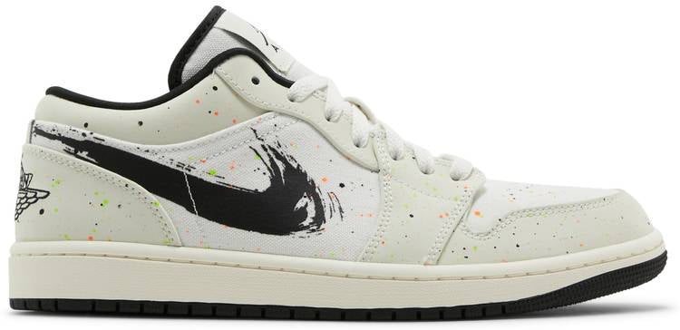 Air Jordan 1 Low Brushstroke Swoosh-paint Splatter' Dm3528-100