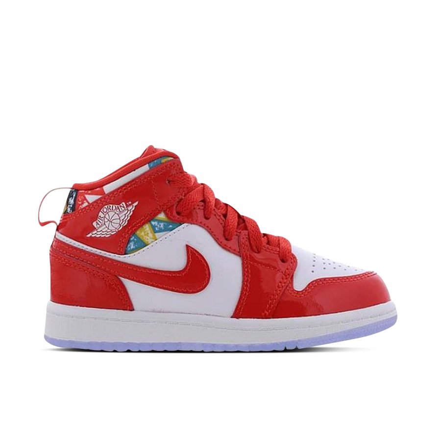 Air Jordan 1 Mid Barcelona Sweater Red Patent Ps Dc7249-600