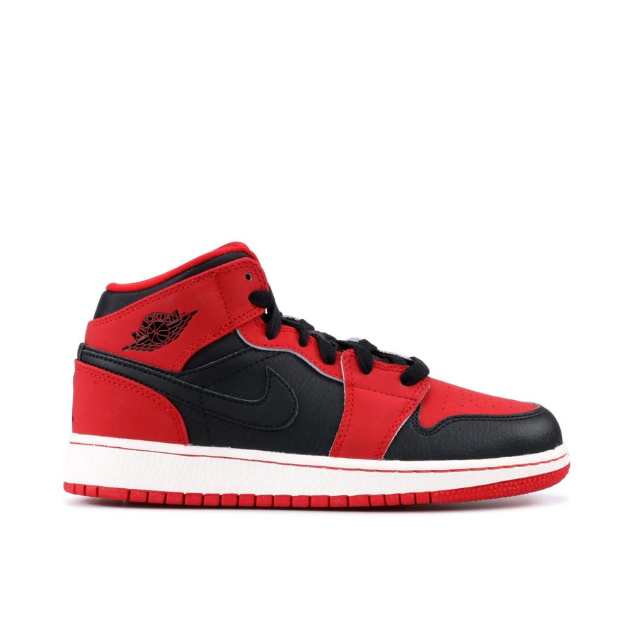 Air Jordan 1 Mid Bg Black Gym Red 554725-005