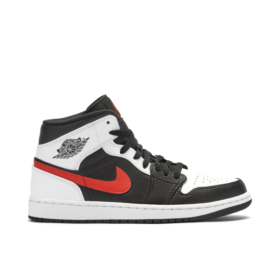Air Jordan 1 Mid Black Chile Red White 554724-075