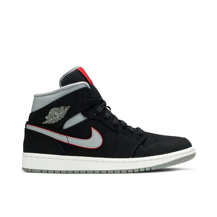 Air Jordan 1 Mid Black Grey Red 554724-060
