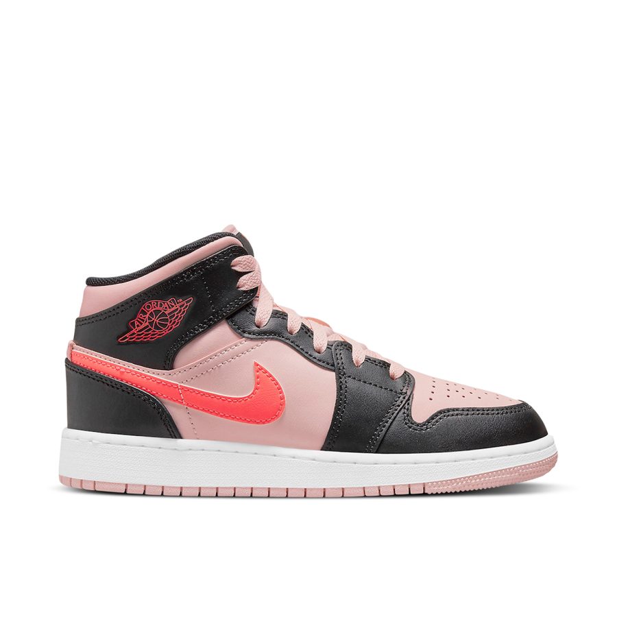 Air Jordan 1 Mid Black Pink Gs 554725-604