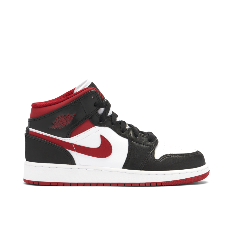 Air Jordan 1 Mid Black White Gym Red Gs Dj4695-122