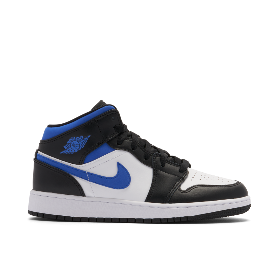 Air Jordan 1 Mid Black White Royal Gs 554725-140