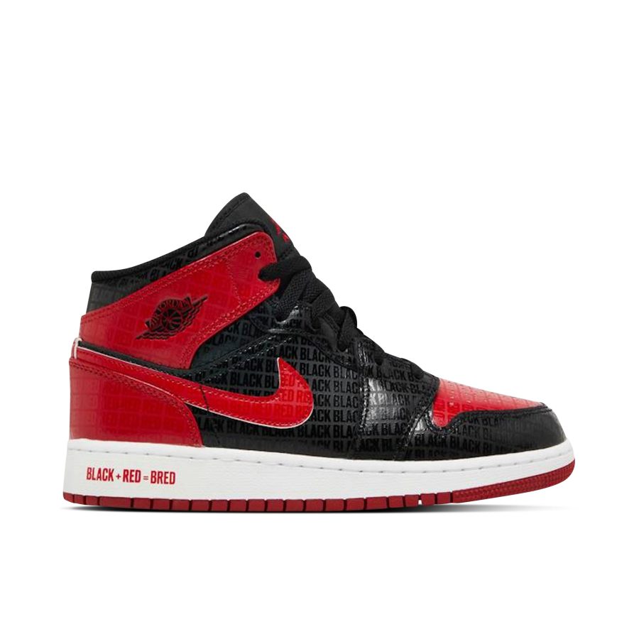 Air Jordan 1 Mid Bred Text Gs Dm9650-001