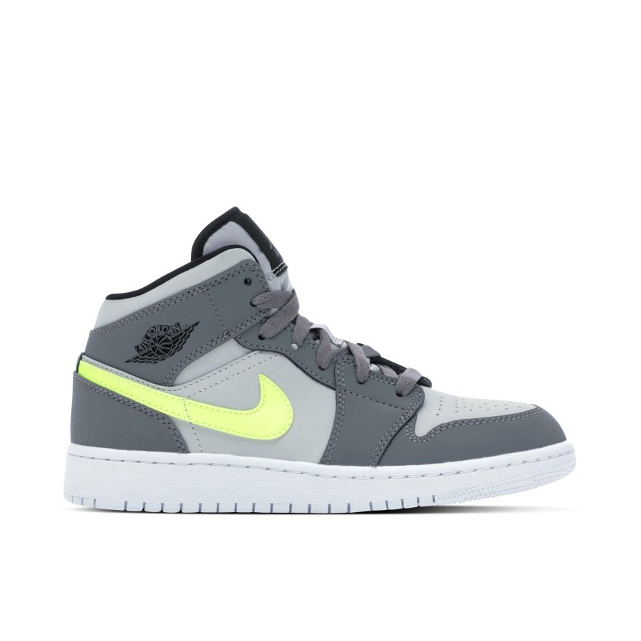 Air Jordan 1 Mid Gun Smoke Volt Gs 554725-072