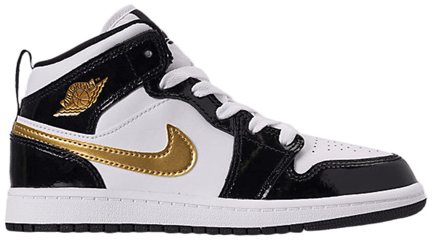 Air Jordan 1 Mid Patent Ps black Gold Bq6932-007