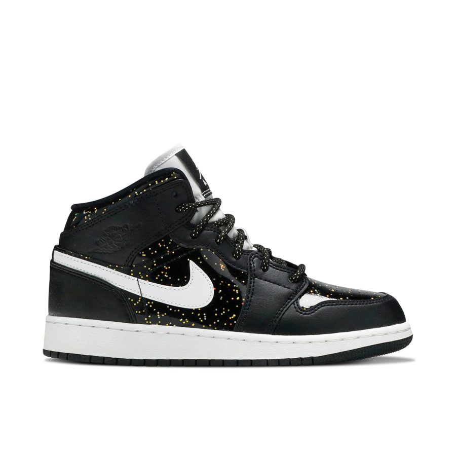 Air Jordan 1 Mid Se Black Glitter Gs Av5174-001