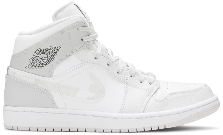 Air Jordan 1 Mid Swoosh Logo grey Camo Dc9035-100