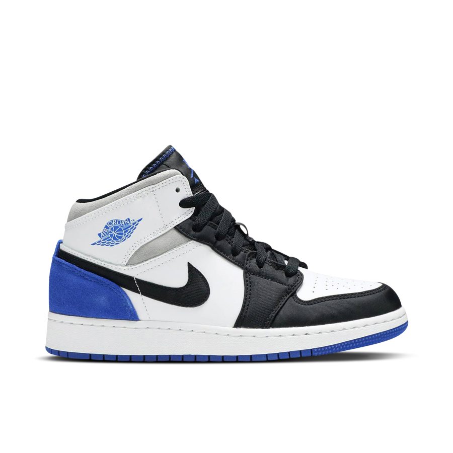 Air Jordan 1 Mid White Black Royal Blue Gs Bq6931-102