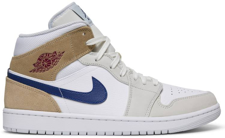 Air Jordan 1 Mid white Khaki Blue Void Do6726-100