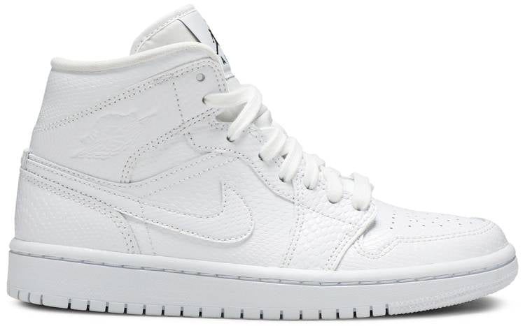 Air Jordan 1 Mid White Snakeskin Bq6472-110