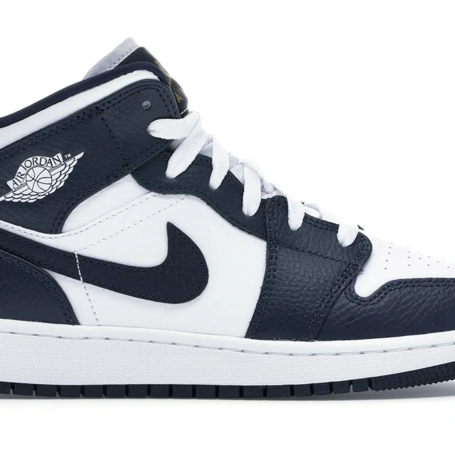 Jordan 1 Mid White Metallic Gold Obsidian (gs)