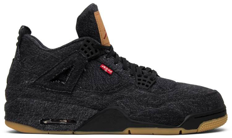 Levis X Air Jordan 4 Retro Black Denim Ao2571-001