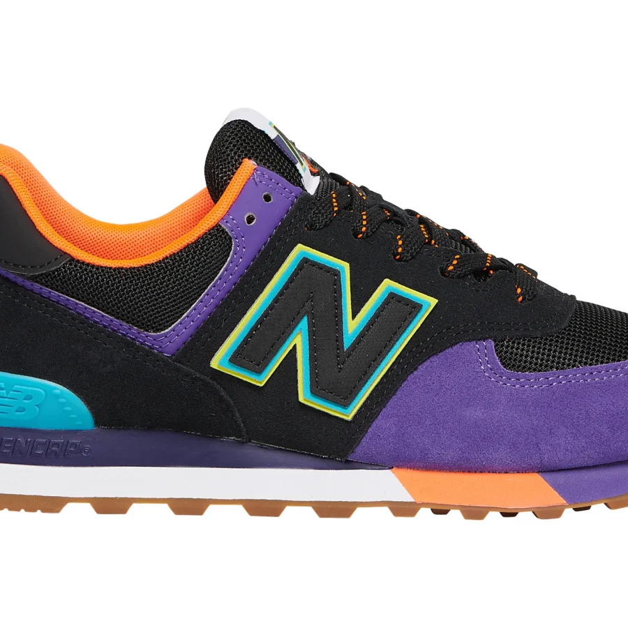New Balance 574 Black Purple Orange Blue