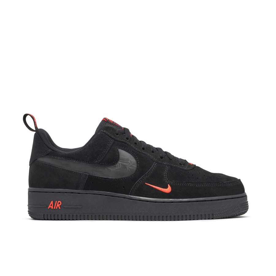 Nike Air Force 1 07 Lv8 Reflective Swoosh Black Crimson