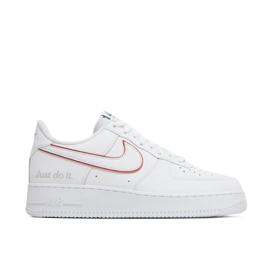 Nike Air Force 1 Low Just Do It White Noble Green Metallic Silver University Red Dq0791-100