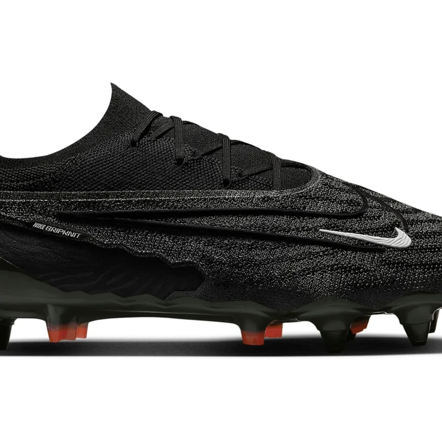 Nike Gripknit Phantom Gx Elite Sg-pro Anti-clog Traction Black Dark Smoke Grey Total Orange