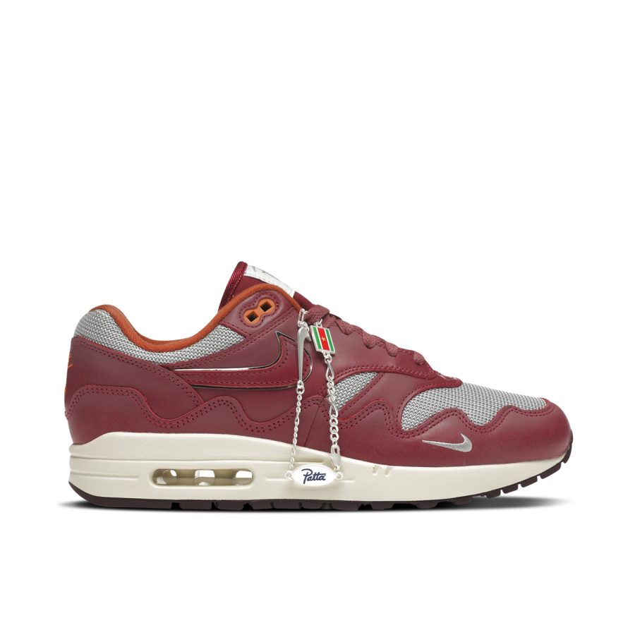 Patta X Nike Air Max 1 Night Maroon (with Bracelet) Do9549-001-s