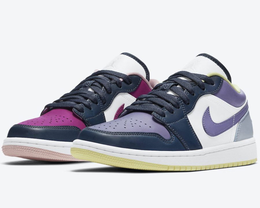 Wmns Air Jordan 1 Low Se mismatched-purple Magenta Dj4342-400