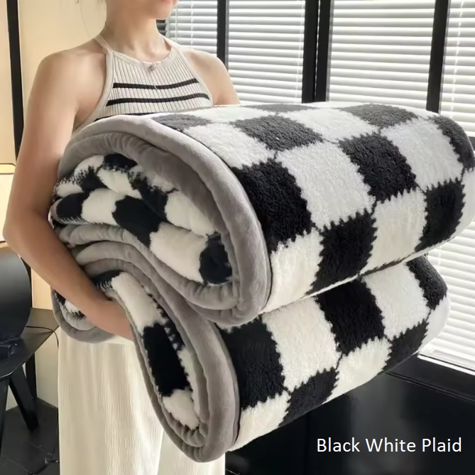 2025 new class A comfortable cotton velvet plush light luxury blanket warm soft and comfortable milk velvet