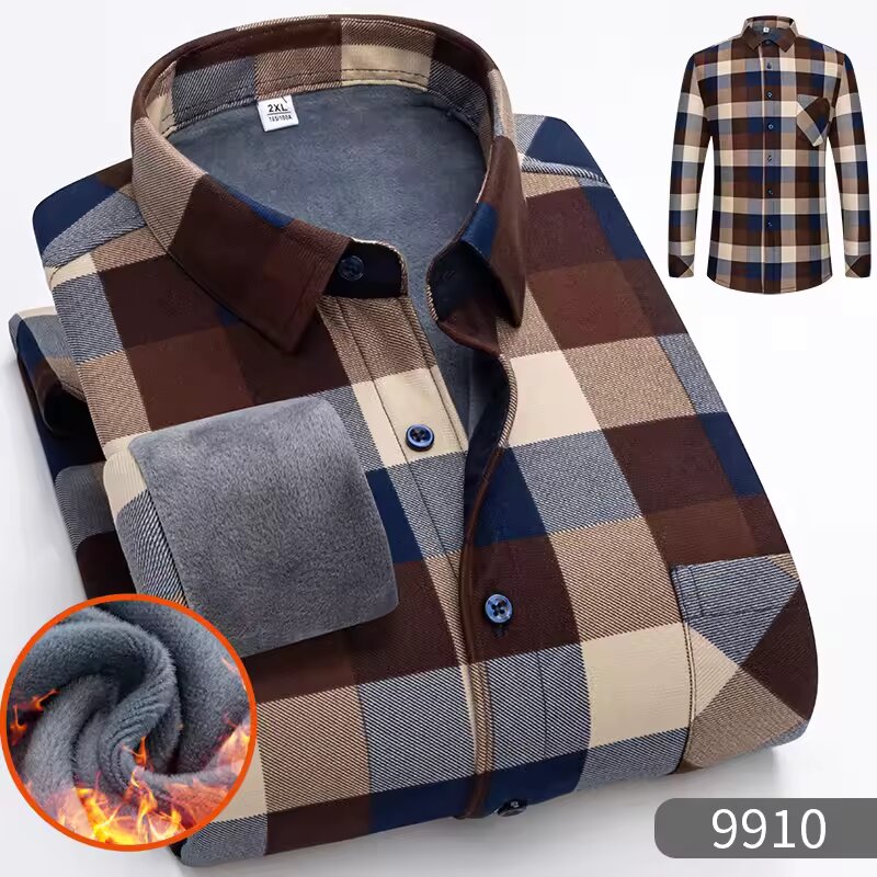Premium Retro Plaid Shirt with Fleece Lining