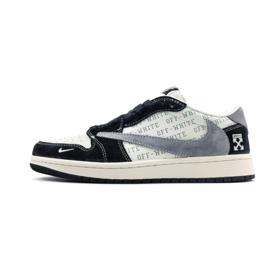 Off-White x Travis Scott x Fragment Design x Air Jordan 1 Low OG SP AJ 1 Joint Black and Gray