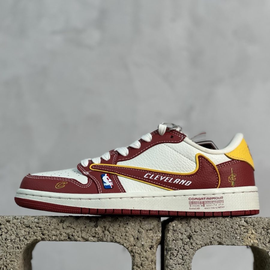 Travis Scott x Fragment Design x Air Jordan 1 Low OG SP AJ 1 x Cleveland Cavaliers co-branded