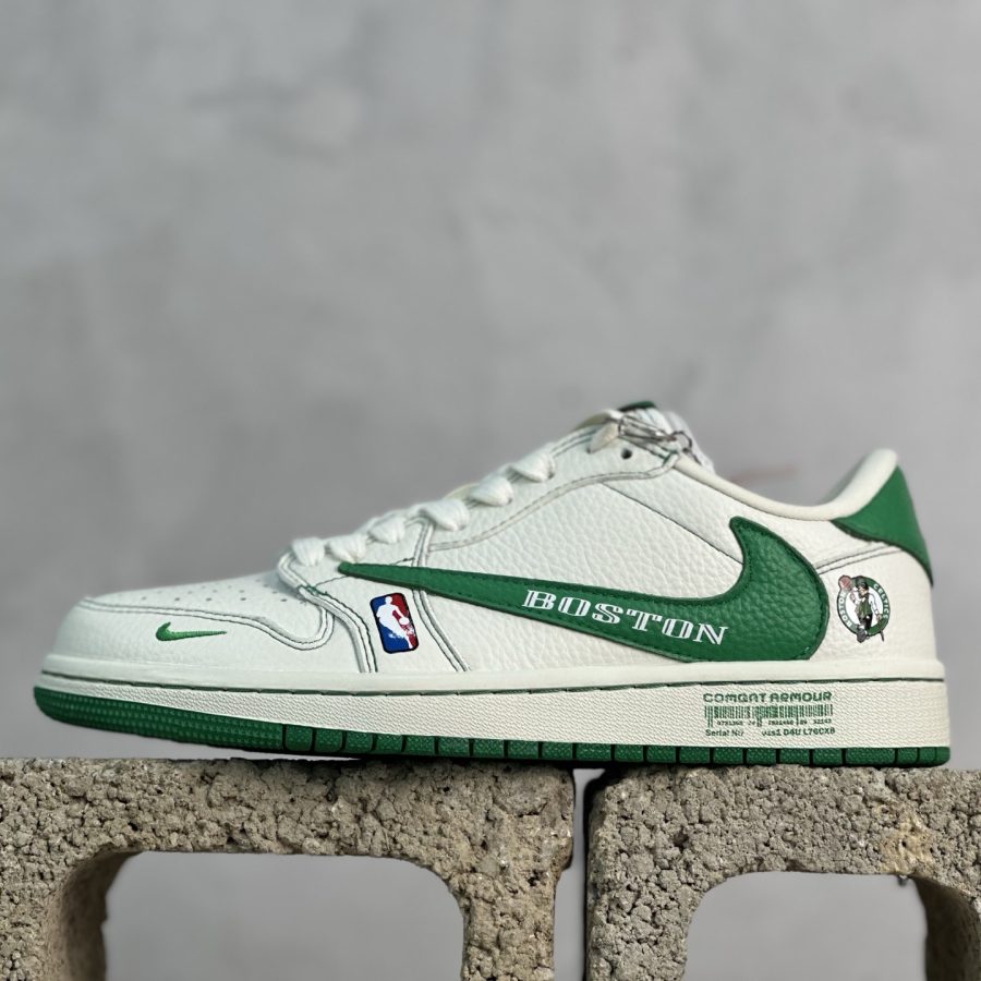 Travis Scott x Fragment Design x Air Jordan 1 Low OG SP AJ 1 x Boston Celtics co-branded