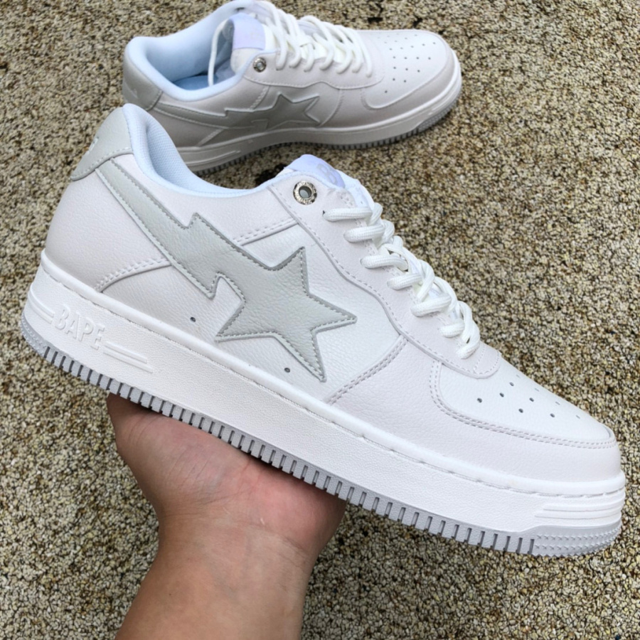 Bape Sta Low White Light Grey