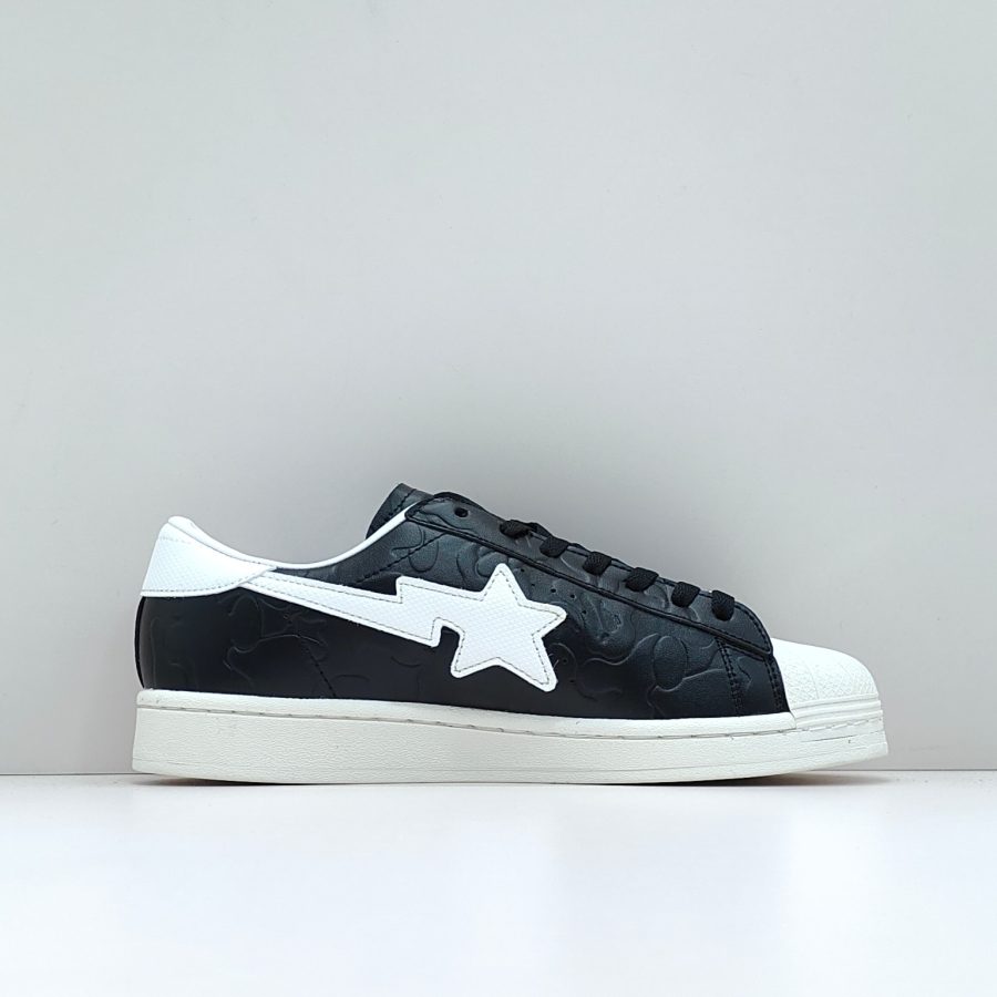 BAPE x Adidas Originals Superstar 80s Camo Joint Black and White