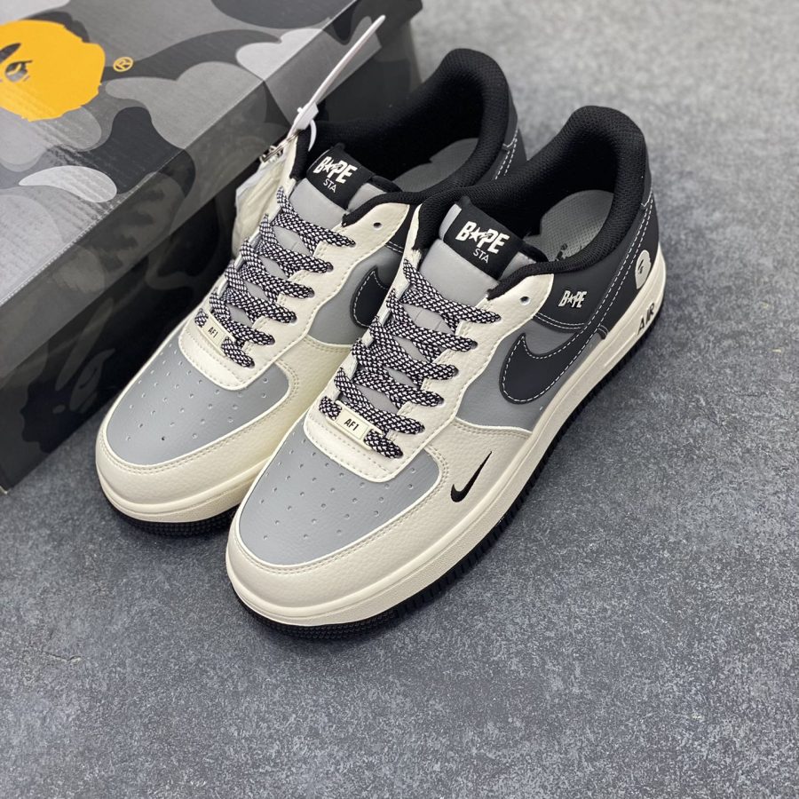 Nike Air Force 1 '07 Low Bape co-branded - beige gray and black