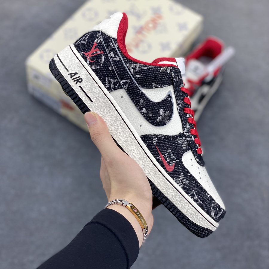 Cooperate Nike Air Force 1 '07 Low joint-black denim red hook