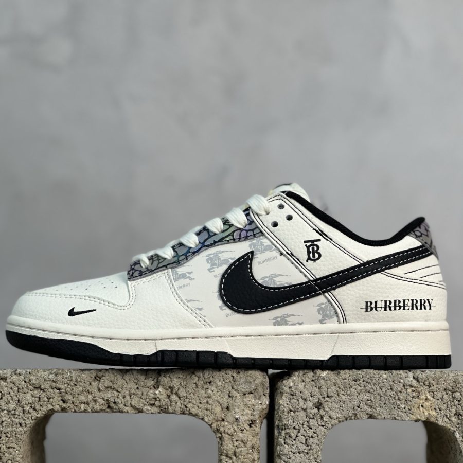 Burberry Nike SB Dunk Low Joint - White and Black