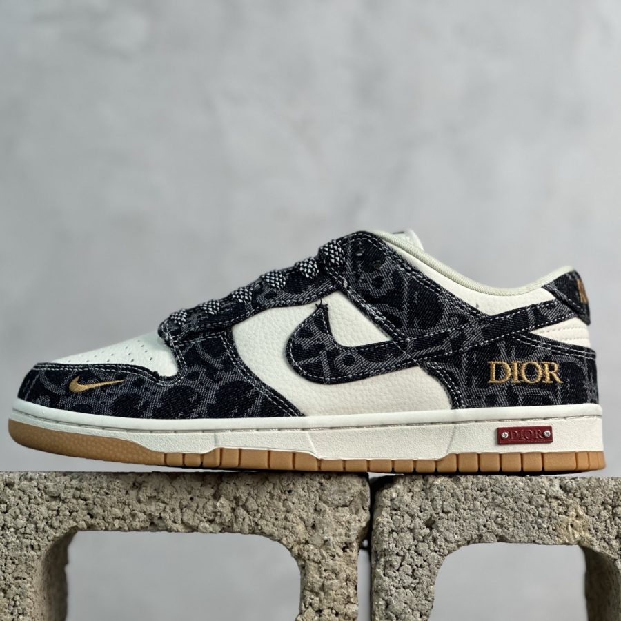 Nike SB Dunk Low Dior Collaboration Ink Denim High-End